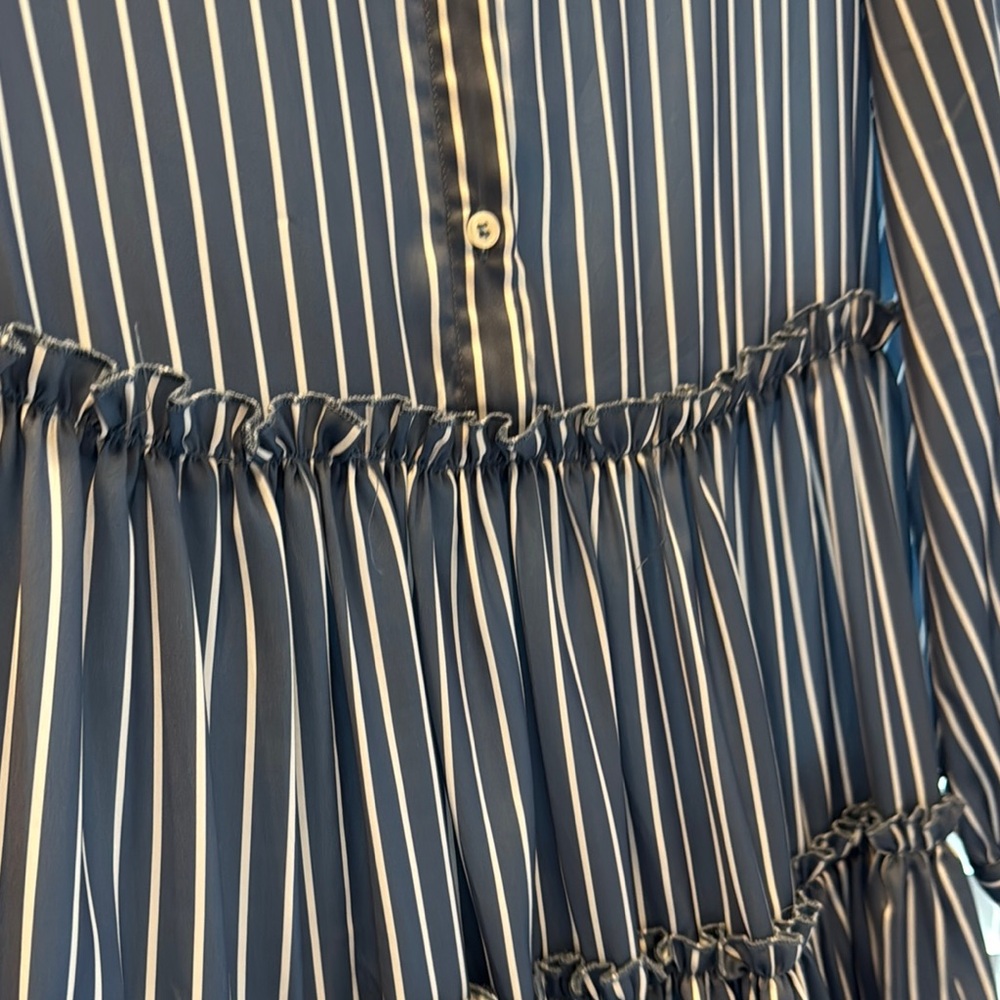 Maje Blue and White Striped Dress - Picture 5 of 6